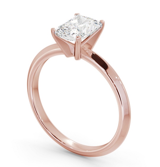 Radiant Diamond Knife Edge Band Engagement Ring 9K Rose Gold Solitaire ENRA34_RG_THUMB1