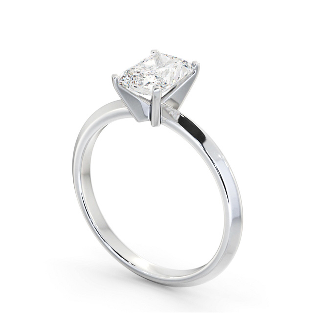 Radiant Diamond Engagement Ring 9K White Gold Solitaire - Elford ENRA34_WG_SIDE