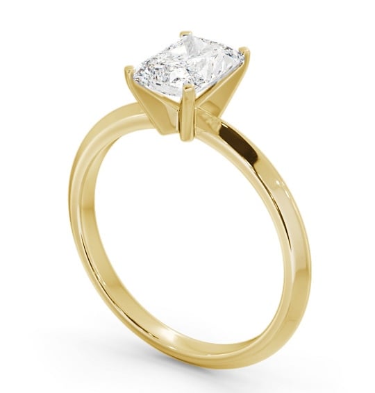Radiant Diamond Knife Edge Band Engagement Ring 18K Yellow Gold Solitaire ENRA34_YG_THUMB1