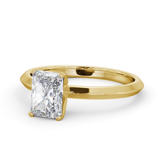 Radiant Diamond Knife Edge Band Engagement Ring 18K Yellow Gold Solitaire ENRA34_YG_THUMB2 