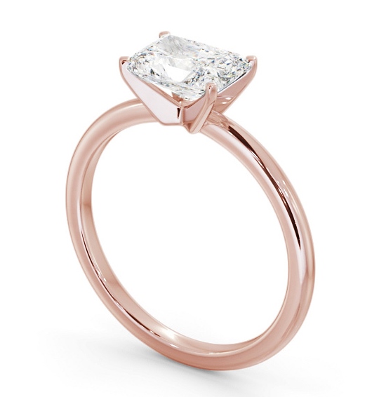 Radiant Diamond East To West Style Engagement Ring 18K Rose Gold Solitaire ENRA35_RG_THUMB1 