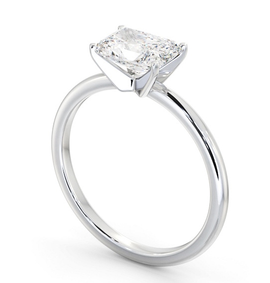 Radiant Diamond East To West Style Engagement Ring Platinum Solitaire ENRA35_WG_THUMB1 