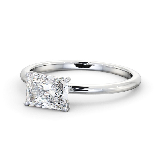 Radiant Diamond East To West Style Engagement Ring 18K White Gold Solitaire ENRA35_WG_THUMB2 