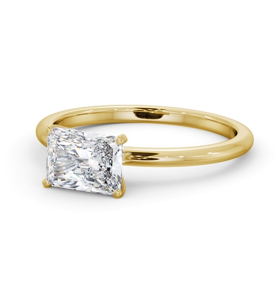 Radiant Diamond East To West Style Engagement Ring 18K Yellow Gold Solitaire ENRA35_YG_THUMB2 