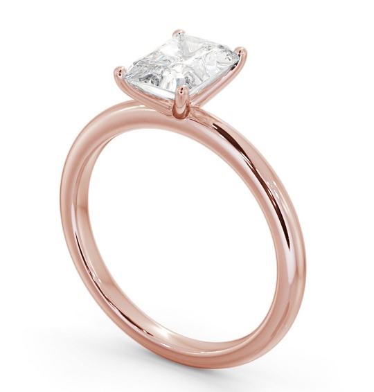 Radiant Diamond Sleek 4 Prong Engagement Ring 9K Rose Gold Solitaire ENRA37_RG_THUMB1 