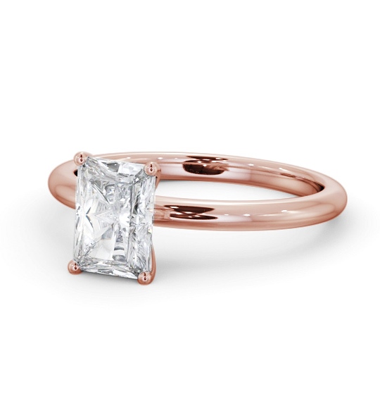 Radiant Diamond Sleek 4 Prong Engagement Ring 18K Rose Gold Solitaire ENRA37_RG_THUMB2 
