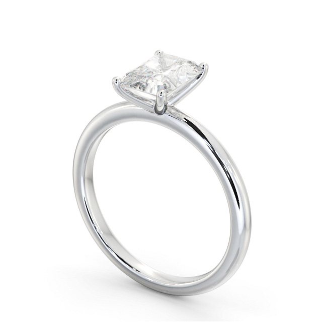 Radiant Diamond Engagement Ring 18K White Gold Solitaire - Florrie ENRA37_WG_SIDE
