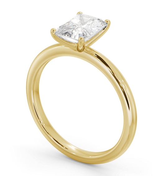 Radiant Diamond Sleek 4 Prong Engagement Ring 18K Yellow Gold Solitaire ENRA37_YG_THUMB1 