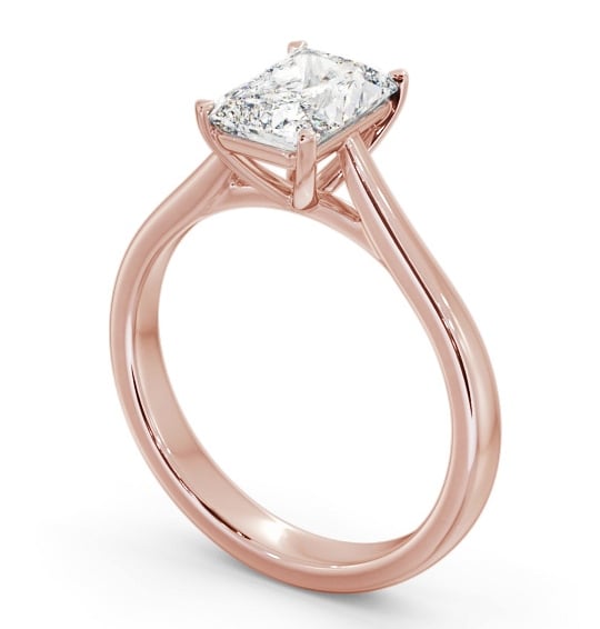 Radiant Diamond Classic 4 Prong Engagement Ring 18K Rose Gold Solitaire ENRA38_RG_THUMB1