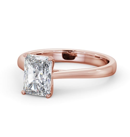 Radiant Diamond Classic 4 Prong Engagement Ring 18K Rose Gold Solitaire ENRA38_RG_THUMB2 