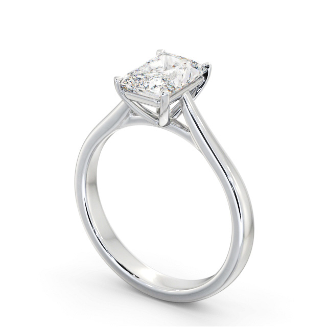 Radiant Diamond Engagement Ring 18K White Gold Solitaire - Nola ENRA38_WG_SIDE