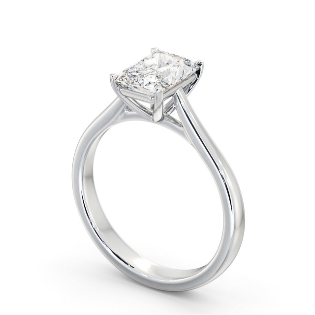 Radiant Diamond Engagement Ring Palladium Solitaire - Nola ENRA38_WG_SIDE