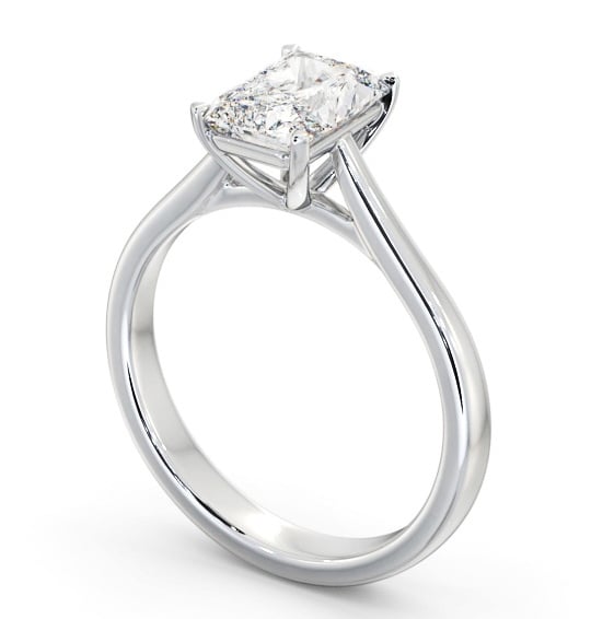 Radiant Diamond Classic 4 Prong Engagement Ring Platinum Solitaire ENRA38_WG_THUMB1