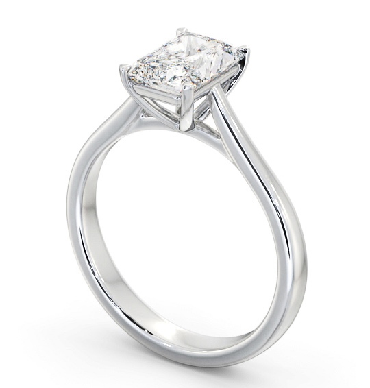 Radiant Diamond Classic 4 Prong Engagement Ring 9K White Gold Solitaire ENRA38_WG_THUMB1