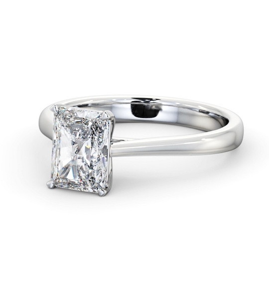 Radiant Diamond Classic 4 Prong Engagement Ring 18K White Gold Solitaire ENRA38_WG_THUMB2 
