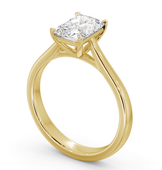 Radiant Diamond Classic 4 Prong Engagement Ring 18K Yellow Gold Solitaire ENRA38_YG_THUMB1