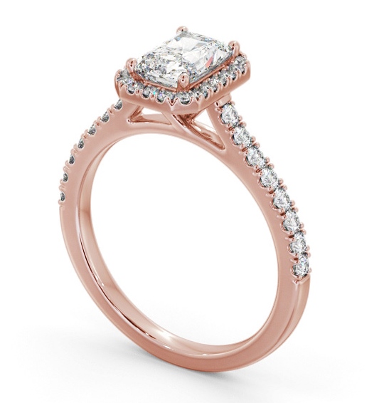 Halo Radiant Diamond Classic Engagement Ring 18K Rose Gold ENRA39_RG_THUMB1