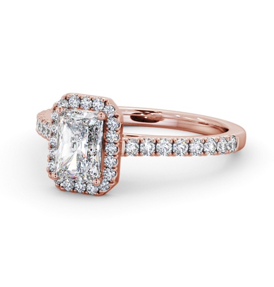 Halo Radiant Diamond Classic Engagement Ring 18K Rose Gold ENRA39_RG_THUMB2 