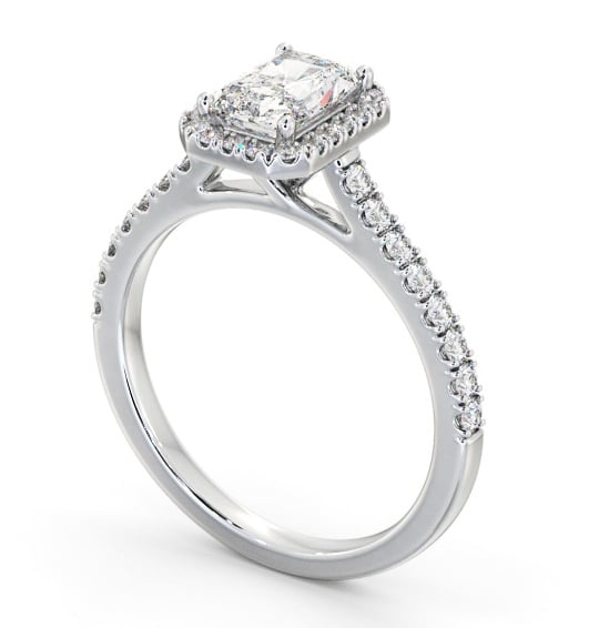 Halo Radiant Diamond Classic Engagement Ring 9K White Gold ENRA39_WG_THUMB1 