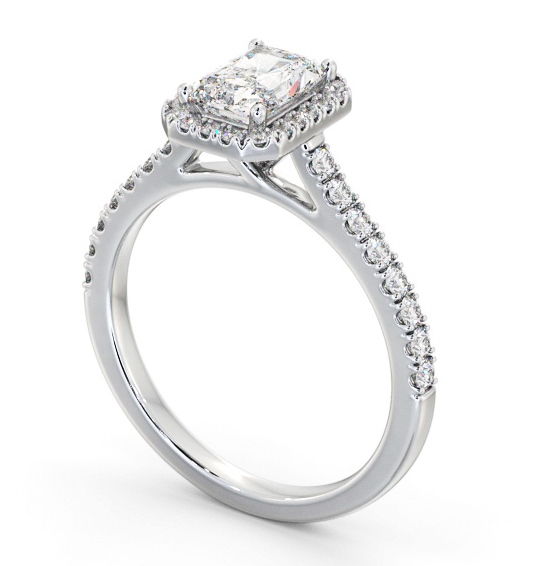 Halo Radiant Diamond Classic Engagement Ring Platinum ENRA39_WG_THUMB1