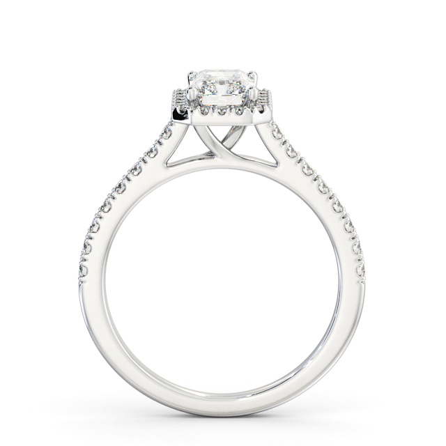 Halo Radiant Diamond Engagement Ring 18K White Gold - Mollie ENRA39_WG_UP