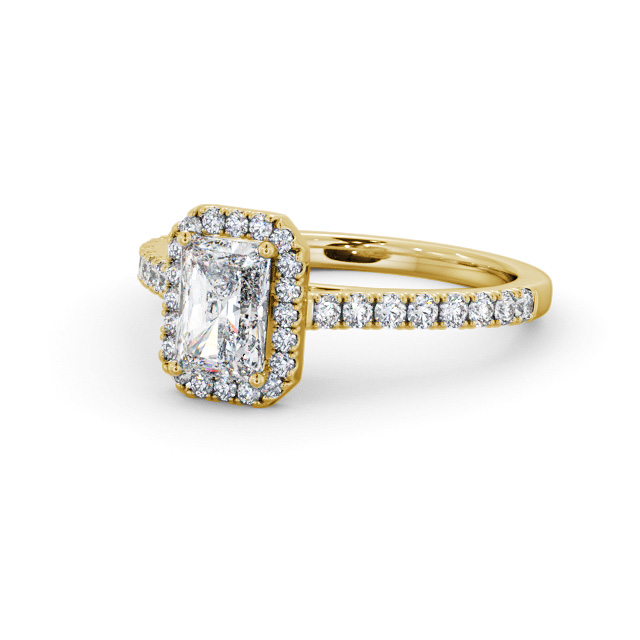 Halo Radiant Diamond Engagement Ring 9K Yellow Gold - Mollie ENRA39_YG_FLAT