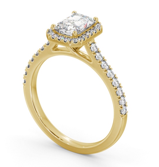 Halo Radiant Diamond Classic Engagement Ring 18K Yellow Gold ENRA39_YG_THUMB1