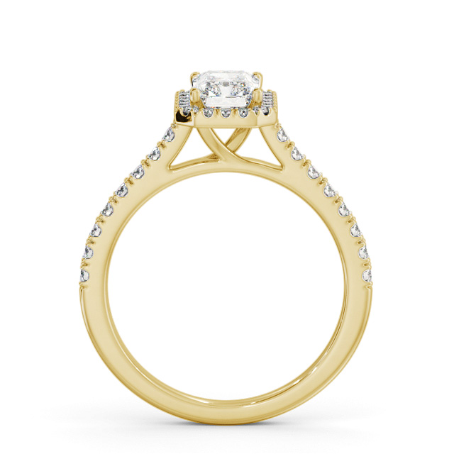 Halo Radiant Diamond Engagement Ring 9K Yellow Gold - Mollie ENRA39_YG_UP
