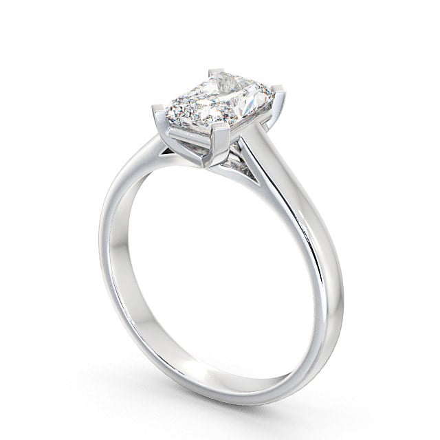 Radiant Diamond Engagement Ring Platinum Solitaire - Arley ENRA3_WG_SIDE
