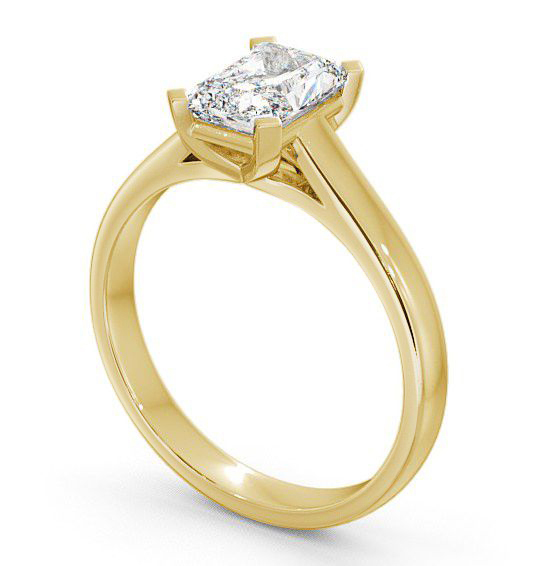 Radiant Diamond Trellis Style Engagement Ring 18K Yellow Gold Solitaire ENRA3_YG_THUMB1