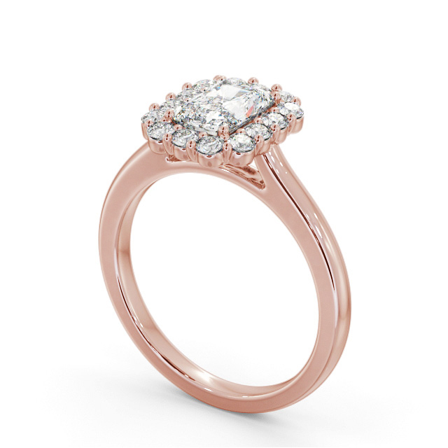 Halo Radiant Diamond Engagement Ring 9K Rose Gold - Danica ENRA40_RG_SIDE