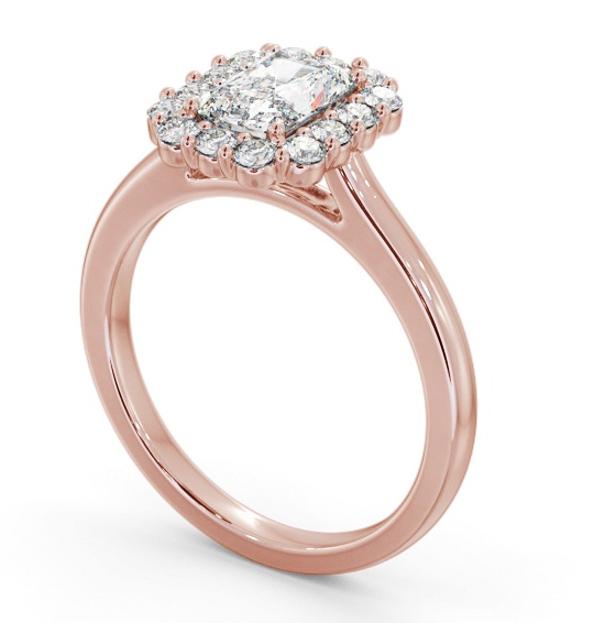 Halo Radiant Diamond Elegant Style Engagement Ring 18K Rose Gold ENRA40_RG_THUMB1