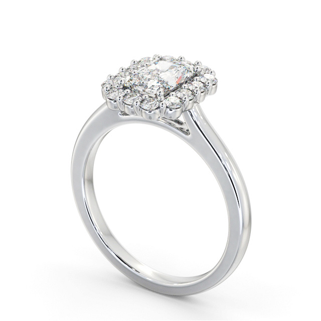 Halo Radiant Diamond Engagement Ring 9K White Gold - Danica ENRA40_WG_SIDE