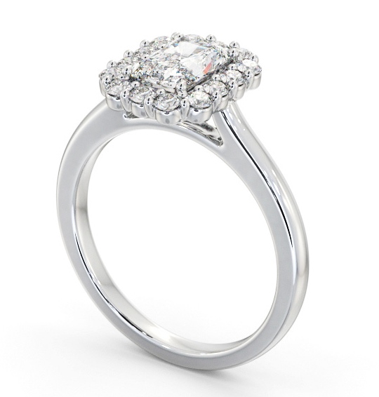 Halo Radiant Diamond Elegant Style Engagement Ring Platinum ENRA40_WG_THUMB1