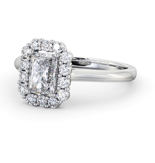  Halo Radiant Diamond Engagement Ring 18K White Gold - Danica ENRA40_WG_THUMB2 