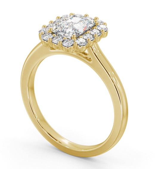  Halo Radiant Diamond Engagement Ring 18K Yellow Gold - Danica ENRA40_YG_THUMB1 