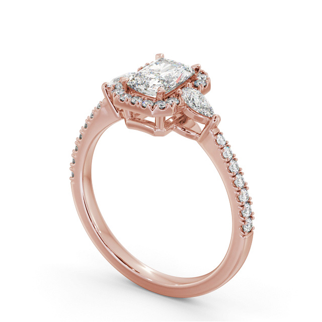 Halo Radiant Diamond Engagement Ring 9K Rose Gold - Bruche ENRA41_RG_SIDE