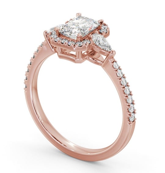  Halo Radiant Diamond Engagement Ring 18K Rose Gold - Bruche ENRA41_RG_THUMB1 
