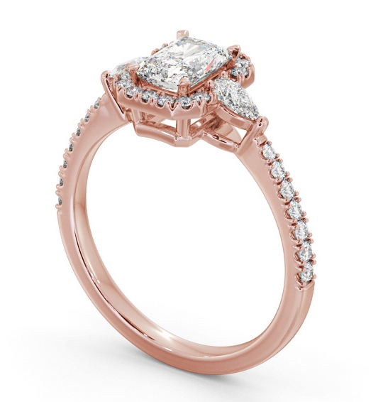 Halo Radiant with Pear Diamond Engagement Ring 9K Rose Gold ENRA41_RG_THUMB1