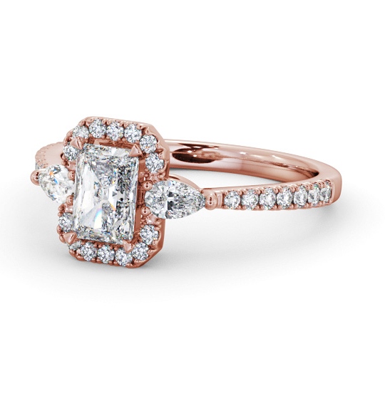  Halo Radiant Diamond Engagement Ring 9K Rose Gold - Bruche ENRA41_RG_THUMB2 