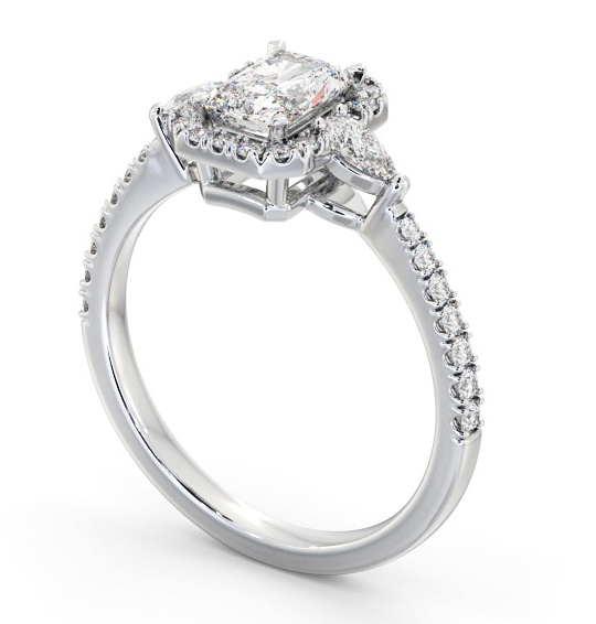 Halo Radiant with Pear Diamond Engagement Ring 18K White Gold ENRA41_WG_THUMB1 