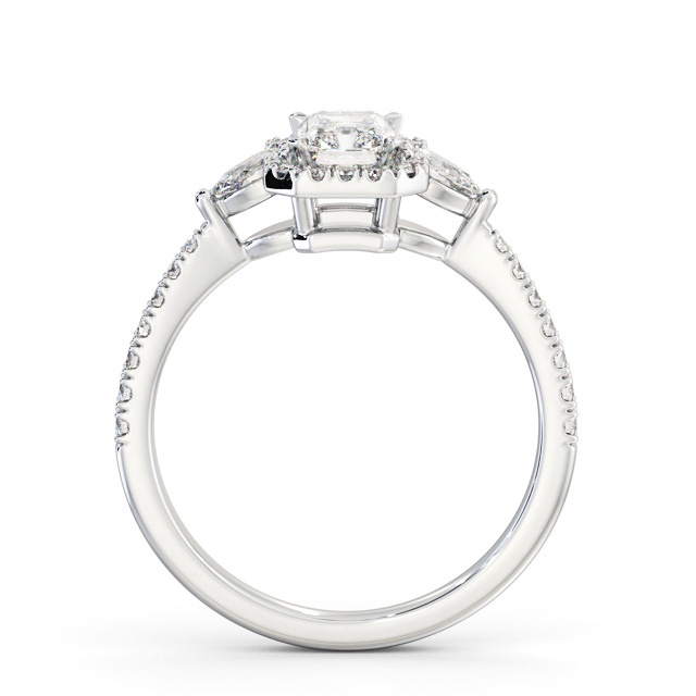 Halo Radiant Diamond Engagement Ring 18K White Gold - Bruche ENRA41_WG_UP