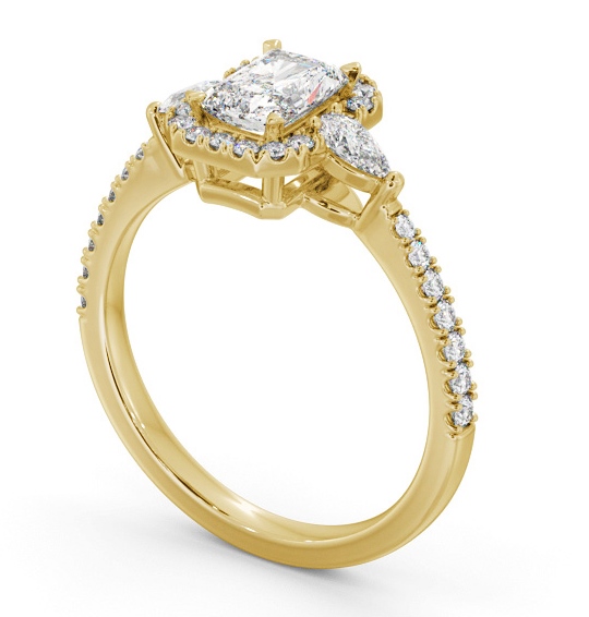  Halo Radiant Diamond Engagement Ring 18K Yellow Gold - Bruche ENRA41_YG_THUMB1 