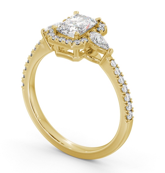 Halo Radiant with Pear Diamond Engagement Ring 18K Yellow Gold ENRA41_YG_THUMB1 