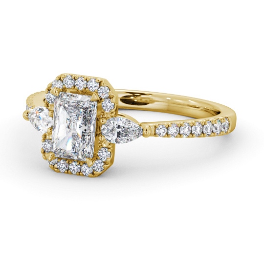  Halo Radiant Diamond Engagement Ring 18K Yellow Gold - Bruche ENRA41_YG_THUMB2 