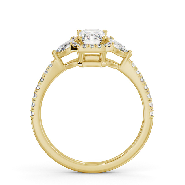 Halo Radiant Diamond Engagement Ring 9K Yellow Gold - Bruche ENRA41_YG_UP