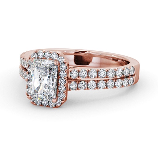  Halo Radiant Diamond Engagement Ring 9K Rose Gold - Menaka ENRA42_RG_THUMB2 