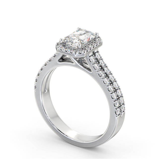 Halo Radiant Diamond Engagement Ring 9K White Gold - Menaka ENRA42_WG_SIDE