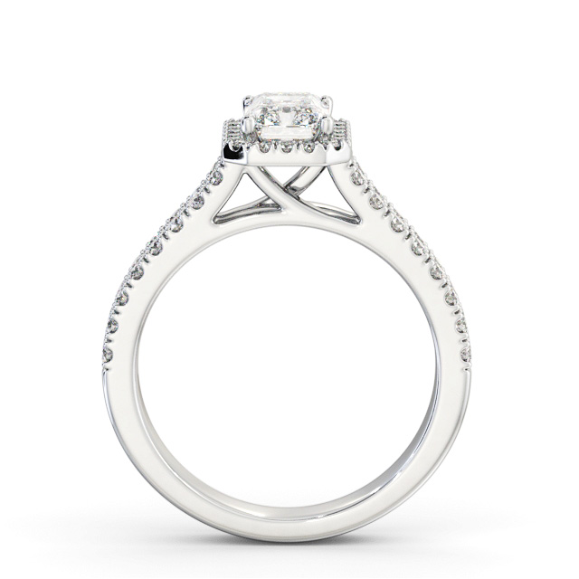 Halo Radiant Diamond Engagement Ring 9K White Gold - Menaka ENRA42_WG_UP