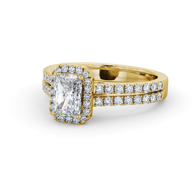 Halo Radiant Diamond Engagement Ring 9K Yellow Gold - Menaka ENRA42_YG_FLAT